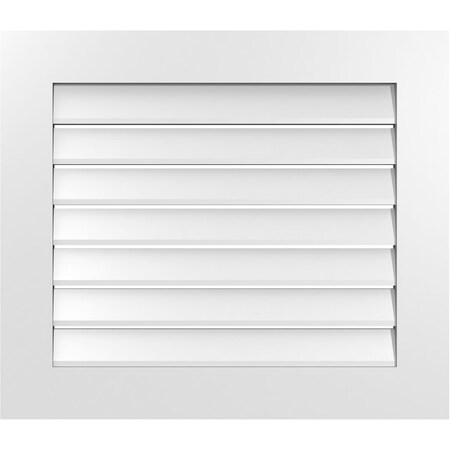 Ekena Millwork Vertical Surface Mount PVC Gable Vent: Functional, w/ 3-1/2"W x 1"P Standard Frame, 30"W x 26"H GVPVE30X2601SF